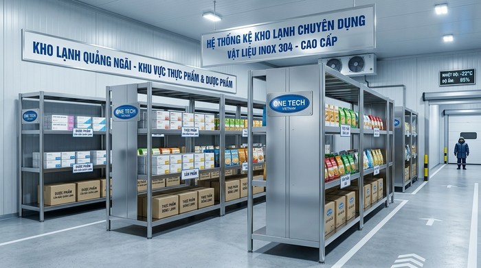 Kệ kho lạnh inox 304 tại Quảng Ngãi Kệ kho lạnh inox 304 phù hợp kho thực phẩm và dược phẩm tại Quảng Ngãi
