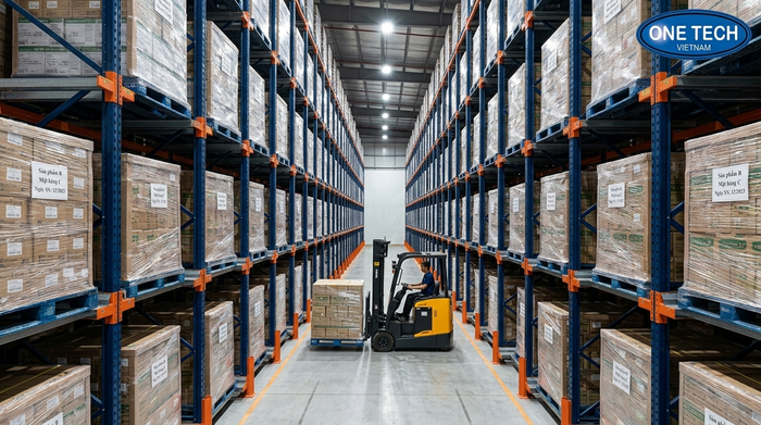 Kệ pallet Drive In tối ưu mật độ lưu trữ cho kho tại Quảng Ngãi