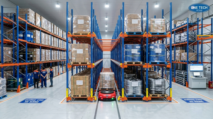 Kệ Radio Shuttle Quảng Ngãi cho kho pallet mật độ cao Tổng quan hệ thống kệ Radio Shuttle Quảng Ngãi trong kho pallet công nghiệp