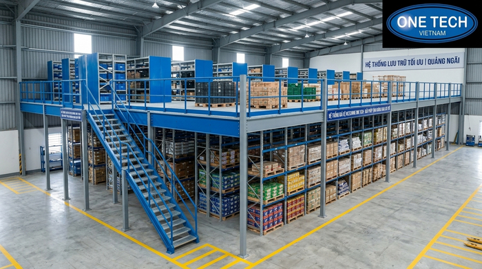 Kệ sàn mezzanine tăng diện tích lưu trữ Kệ sàn mezzanine giúp tăng diện tích lưu trữ trong kho