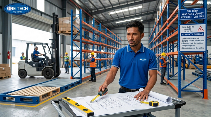 Khảo sát và lắp đặt kệ pallet tại Quảng Ngãi