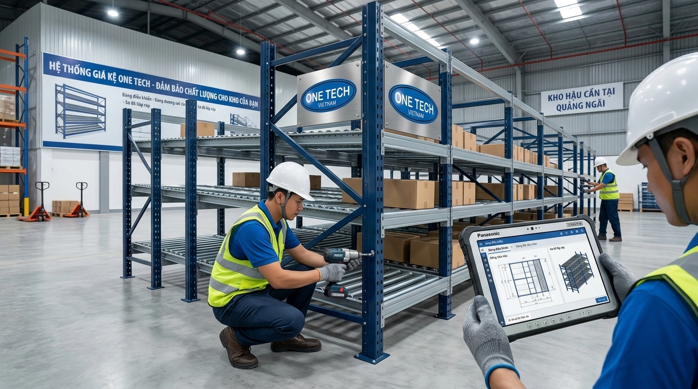 Lắp đặt kệ Flow racks Quảng Ngãi tại kho Lắp đặt kệ Flow racks Quảng Ngãi tại kho hàng theo bản vẽ thiết kế
