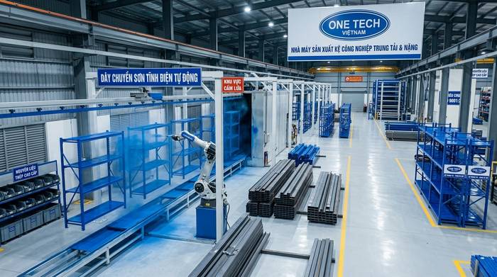 Sản xuất kệ trung tải OneTech Group Sản xuất kệ trung tải sắt phủ sơn tĩnh điện tại OneTech Group