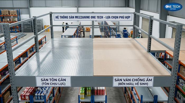 So sánh vật liệu mặt sàn kệ mezzanine So sánh mặt sàn tôn gân và ván chống ẩm cho kệ mezzanine