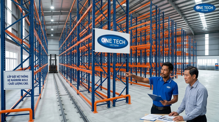 Bàn giao kệ narrow aisle sau nghiệm thu an toàn Bàn giao hệ thống Kệ Narrow Aisle Quảng Ngãi sau lắp đặt và nghiệm thu