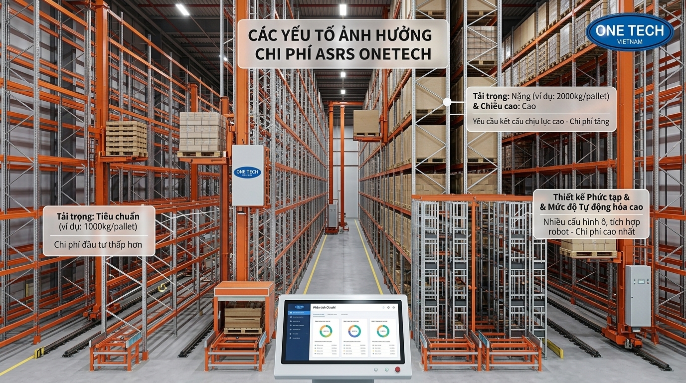 Báo giá kệ kho ASRS Quảng Ngãi phụ thuộc vào thiết kế và tải trọng