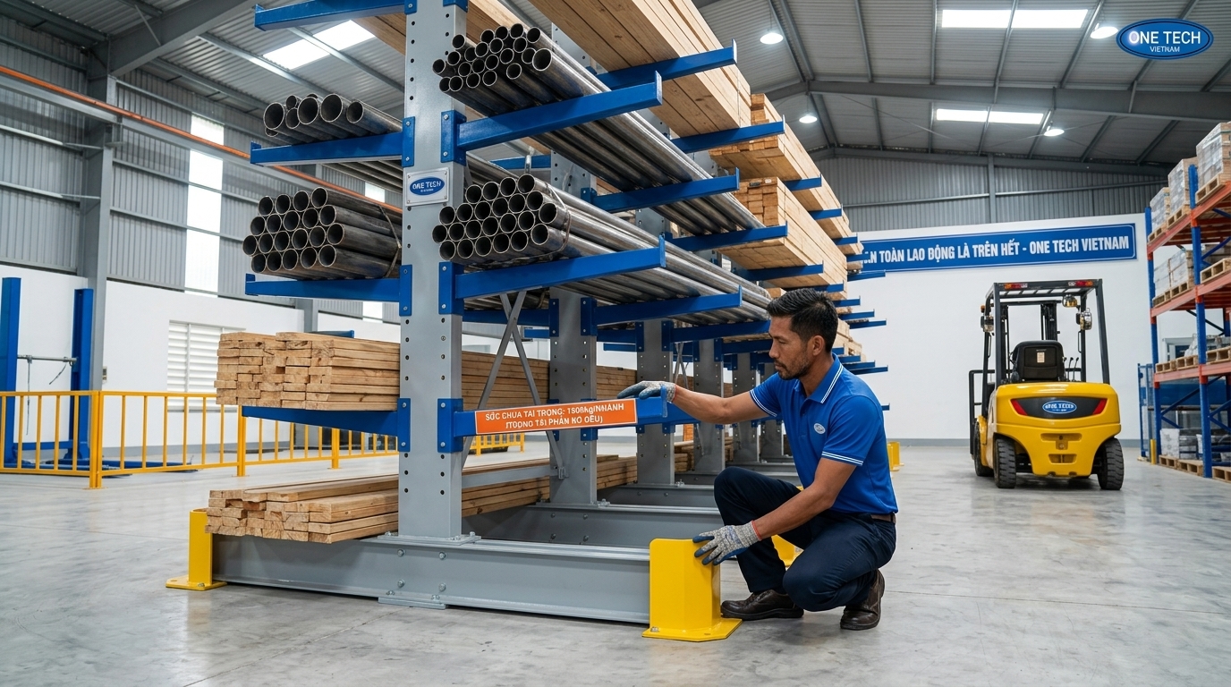 Hướng dẫn xếp hàng trên kệ cantilever an toàn cho kho công nghiệp