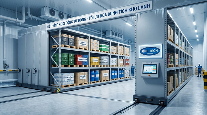 Kệ di động tự động cho kho lạnh Quảng Ngãi Kệ di động tự động tại Quảng Ngãi cho kho lạnh và kho pallet