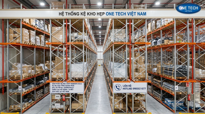Kệ khe hẹp cho kho tổng hợp Quảng Ngãi Kệ khe hẹp cho kho tổng hợp tại Quảng Ngãi lưu trữ nhiều mã hàng pallet