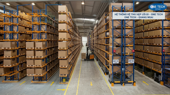 Kệ Narrow Aisle Quảng Ngãi tối ưu không gian kho Tổng quan hệ thống Kệ Narrow Aisle Quảng Ngãi trong kho công nghiệp