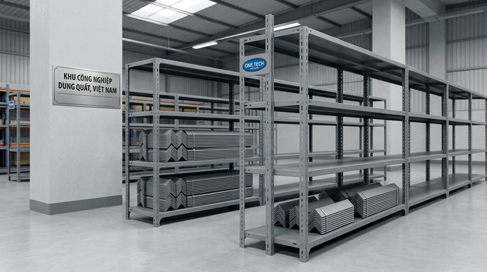 Kệ sắt v lỗ Quảng Ngãi lắp đặt tại khu công nghiệp Dung Quất