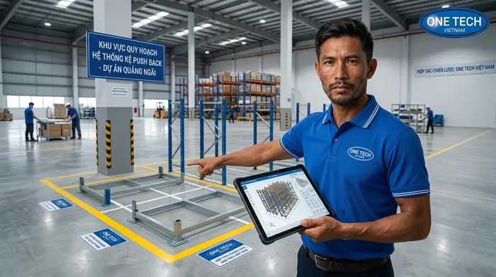 Khảo sát kho giúp thiết kế kệ Push Back chính xác hơn Khảo sát kích thước kho và luồng xe nâng trước khi lắp kệ Push Back