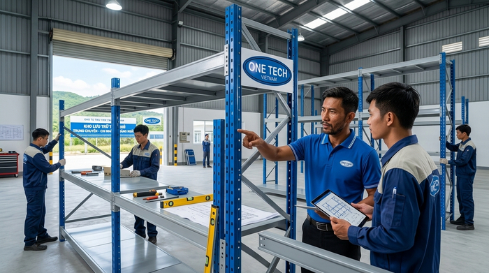 Lắp đặt kệ kho tại chỗ Quảng Ngãi Đội kỹ thuật lắp đặt kệ kho tại chỗ cho kho trung chuyển Quảng Ngãi