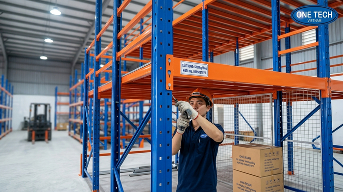 Quá trình lắp đặt kệ kho hàng chuyên nghiệp Lắp đặt kệ sắt công nghiệp tải nặng chuẩn kỹ thuật