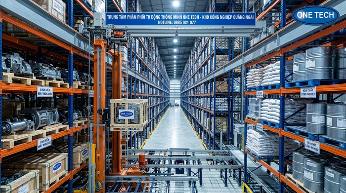 Stacker-Crane Quảng Ngãi giúp tối ưu mật độ lưu trữ trong kho cao tầng