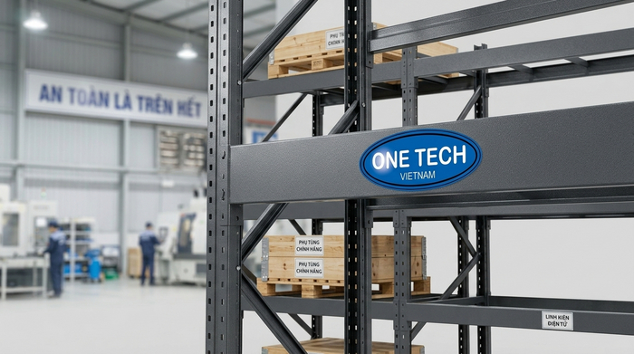 Dây chuyền sản xuất hiện đại của OneTech Group Nhà máy sản xuất kệ sắt công nghiệp OneTech Group