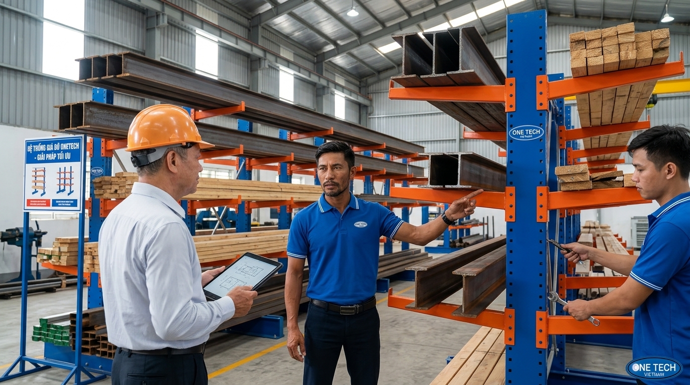 Quy trình khảo sát thiết kế lắp đặt kệ tay đỡ Quảng Ngãi