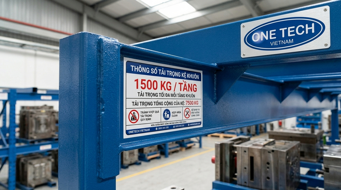 Tem tải trọng trên kệ để khuôn giúp vận hành an toàn