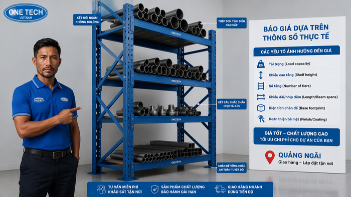 Báo giá kệ để ống thép Quảng Ngãi Báo giá kệ để ống thép Quảng Ngãi theo yêu cầu
