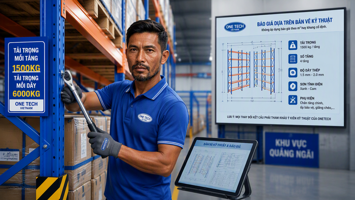 Báo giá thiết bị nhà kho Quảng Ngãi theo bản vẽ kỹ thuật
