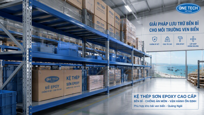 Kệ kho chống rỉ thép mạ sơn epoxy tại Quảng Ngãi