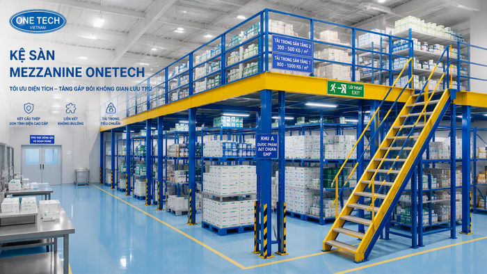 Kệ sàn lửng Mezzanine cho kho dược phẩm tại Quảng Ngãi