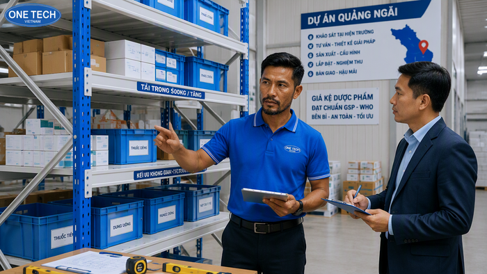 Quy trình lắp đặt kệ kho dược phẩm Quảng Ngãi